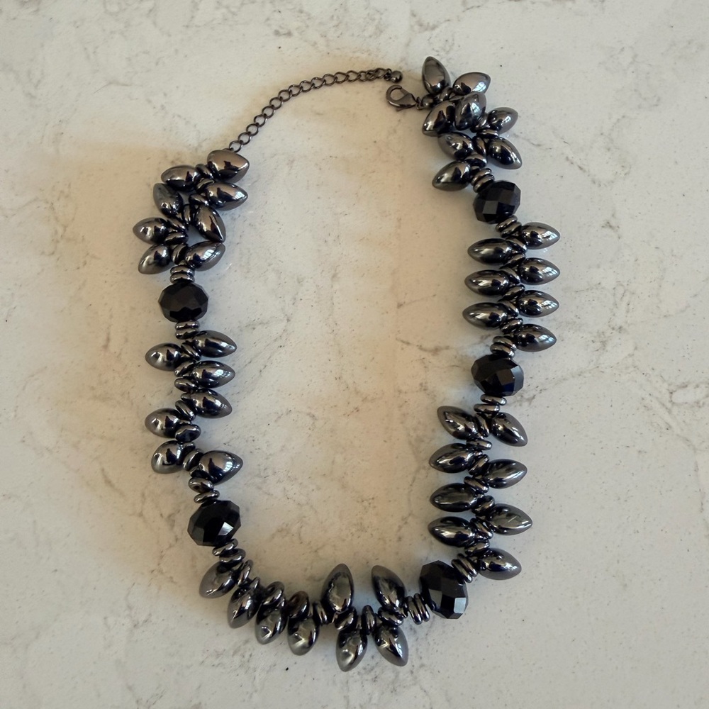 Chic Silver Beaded Necklace
